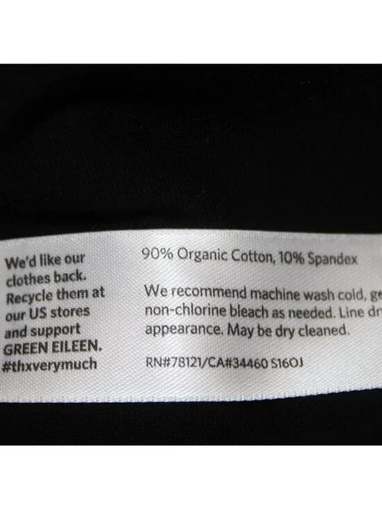 Eileen Fisher Dress $138 Sz LP Black Round Neck Organic Cotton Dress - Picture 8 of 11